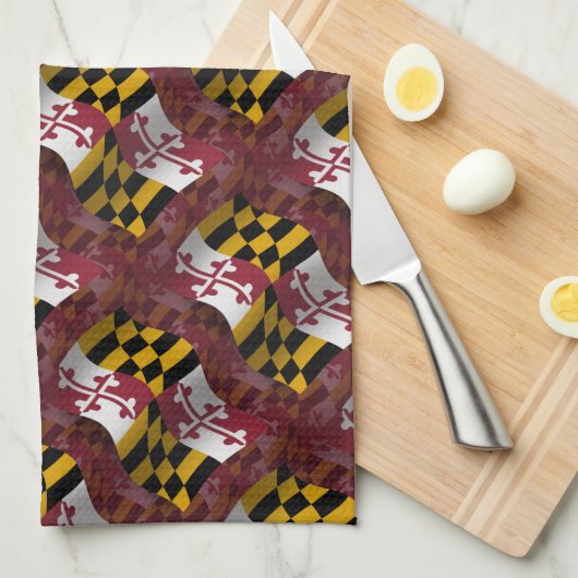 Linge De Cuisine Drapeau de ondulation du Maryland (Quart Plié)