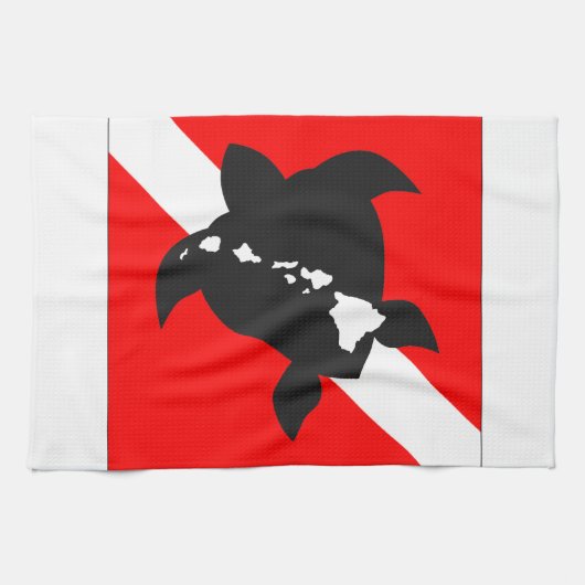 Linge De Cuisine Drapeau de piqué d'Hawaï (Horizontal)