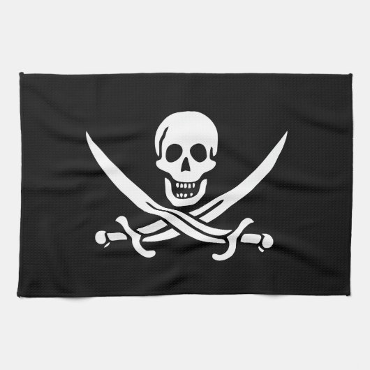 Linge De Cuisine Drapeau de pirate Crâne croisé épées (Horizontal)