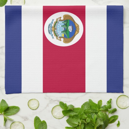 Linge De Cuisine Drapeau de Rican de côte (Plié)