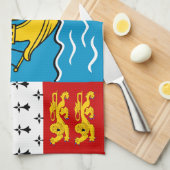 Linge De Cuisine Drapeau de Saint-Pierre-et-Miquelon (Quart Plié)