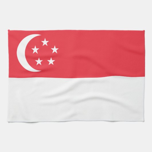 Linge De Cuisine Drapeau de Singapour (Horizontal)
