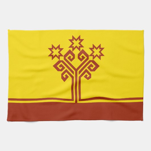 Linge De Cuisine Drapeau de Tchouvachie (Horizontal)
