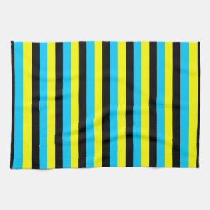Linge De Cuisine drapeau des bahamas rayures pays motif bleu jaune 