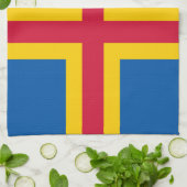 Linge De Cuisine Drapeau des îles Åland patriotiques (Plié)