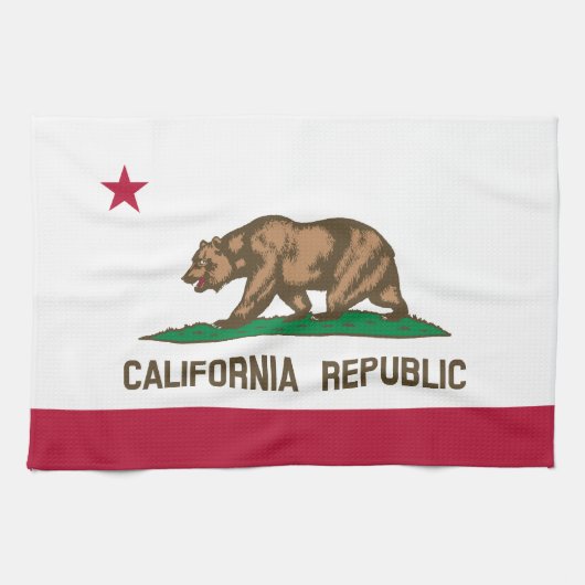 Linge De Cuisine Drapeau d'État de la République de Californie (Horizontal)