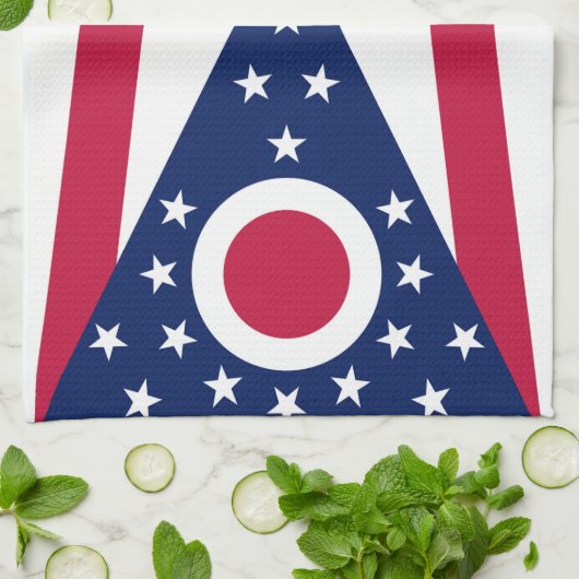 Linge De Cuisine Drapeau d'état de l'Ohio (Plié)
