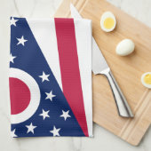 Linge De Cuisine Drapeau d'état de l'Ohio (Quart Plié)