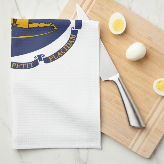 Linge De Cuisine Drapeau d'État du Massachusetts (Quart Plié)