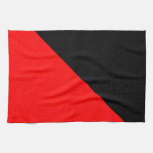Linge De Cuisine Drapeau diagonal noir et rouge