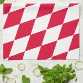 Linge De Cuisine Drapeau diamant Bavière rouge et blanc (Plié)
