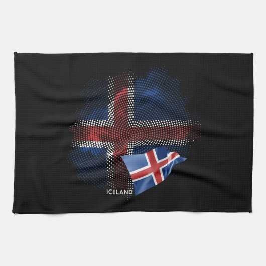 Linge De Cuisine Drapeau d'Islande (Horizontal)