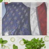 Linge De Cuisine Drapeau du coeur patriotique, appréciation militai (Plié)