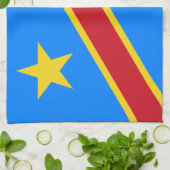 Linge De Cuisine Drapeau du Congo Kinshasa (Plié)