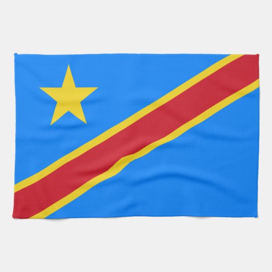 Linge De Cuisine Drapeau du Congo Kinshasa (Horizontal)