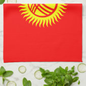 Linge De Cuisine Drapeau du Kirghizistan (Plié)