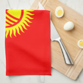 Linge De Cuisine Drapeau du Kirghizistan (Quart Plié)