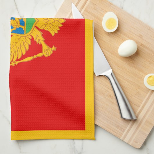 Linge De Cuisine Drapeau du Monténégro (Quart Plié)