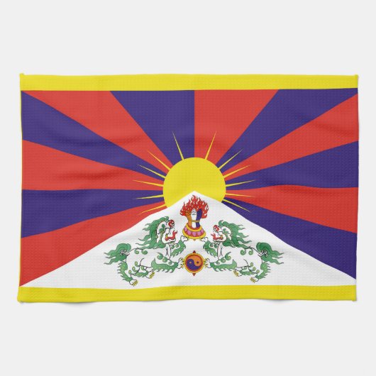 Linge De Cuisine Drapeau du Tibet libre (Horizontal)