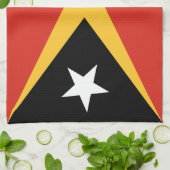 Linge De Cuisine Drapeau du Timor oriental (Plié)
