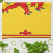 Linge De Cuisine Drapeau effréné de lion rouge de l'Ecosse (Plié)