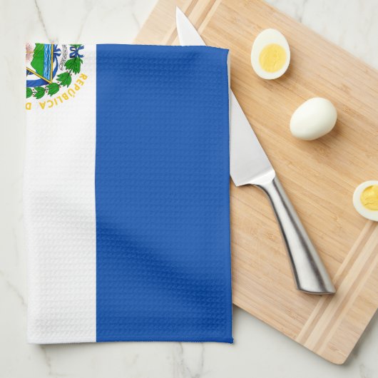Linge De Cuisine Drapeau El Salvador (Quart Plié)