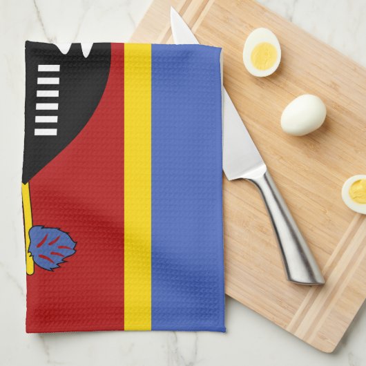Linge De Cuisine Drapeau Eswatini (Quart Plié)