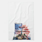 Linge De Cuisine Drapeau et croix "Dieu bénisse l'Amérique" (Vertical)