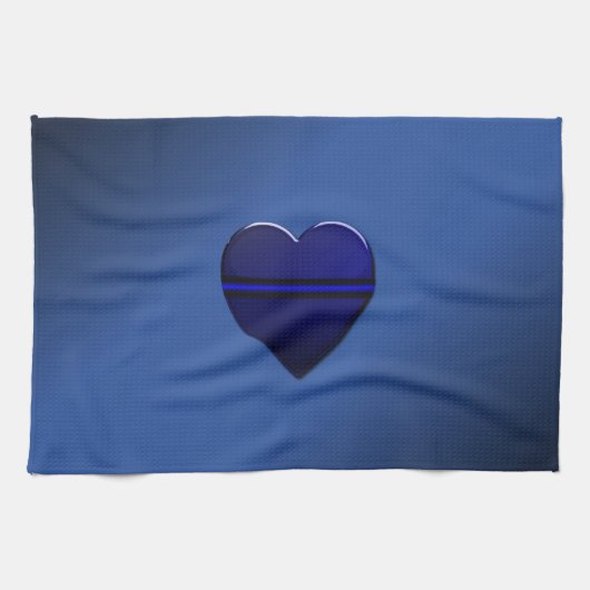 Linge De Cuisine Drapeau et insigne de la Ligne Bleue Mince (Horizontal)