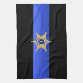 Linge De Cuisine Drapeau et insigne de la Ligne Bleue Mince (Vertical)