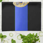 Linge De Cuisine Drapeau et insigne de la Ligne Bleue Mince (Plié)