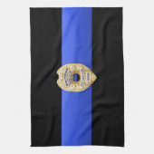Linge De Cuisine Drapeau et insigne de la Ligne Bleue Mince (Vertical)