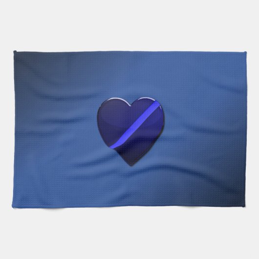 Linge De Cuisine Drapeau et insigne de la Ligne Bleue Mince (Horizontal)