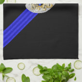 Linge De Cuisine Drapeau et insigne de la Ligne Bleue Mince (Plié)