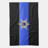 Linge De Cuisine Drapeau et insigne de la Ligne Bleue Mince (Vertical)