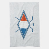 Linge De Cuisine Drapeau français de hockey sur glace Logo Serviett (Vertical)