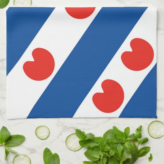 Linge De Cuisine Drapeau frison Pays-Bas (Plié)