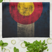 Linge De Cuisine Drapeau grunge du Colorado (Plié)