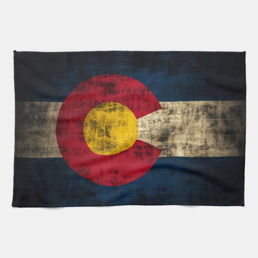 Linge De Cuisine Drapeau grunge du Colorado (Horizontal)