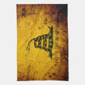 Linge De Cuisine Drapeau grunge noir de Gadsden (Vertical)