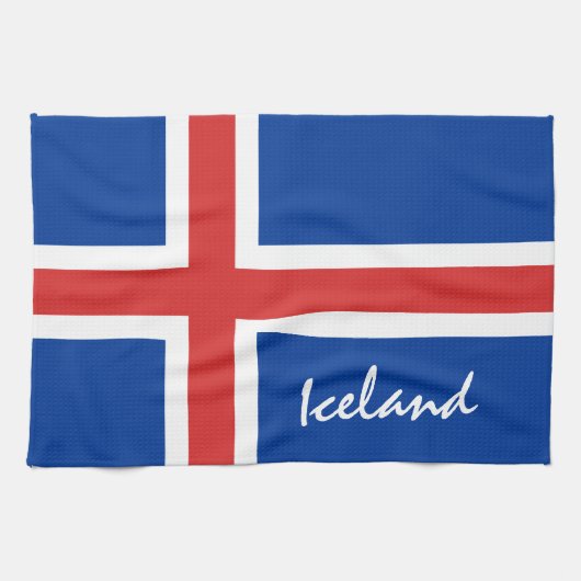 Linge De Cuisine Drapeau islandais et fans de vacances/sports islan (Horizontal)