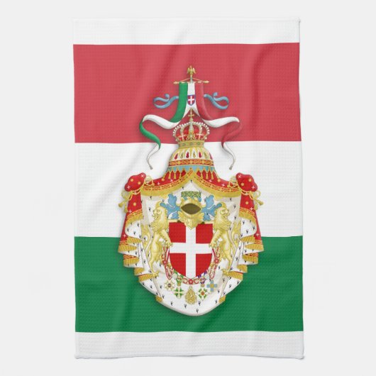 Linge De Cuisine Drapeau italien avec insigne du Royaume d'Italie (Vertical)