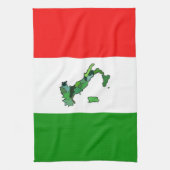 Linge De Cuisine Drapeau italien avec la carte de l'Italie (Vertical)