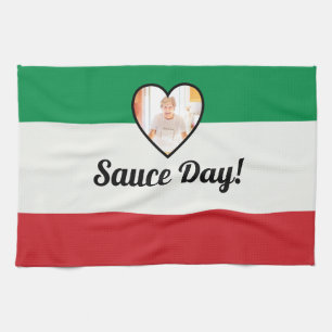 Linge De Cuisine Drapeau Italien Coeur Nonna Photo Personnalisée Sa