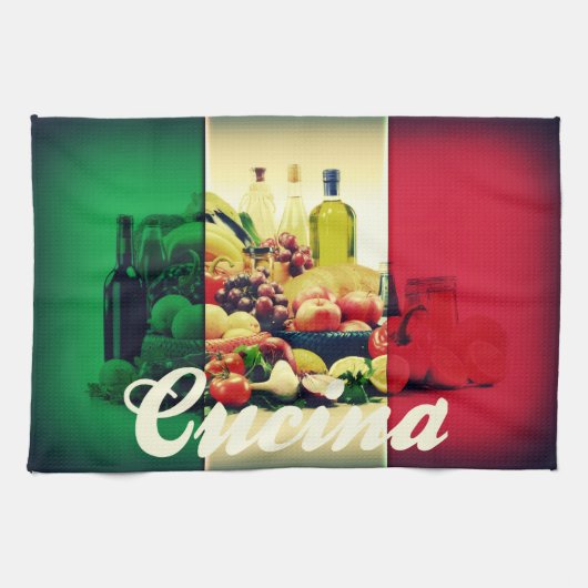 Linge De Cuisine Drapeau italien de Cucina (Horizontal)