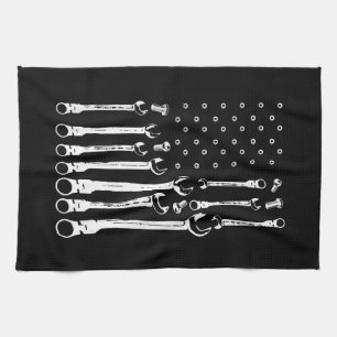 Linge De Cuisine Drapeau mécanique Drapeau patriotique américain Mé