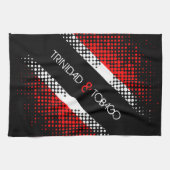 Linge De Cuisine Drapeau Motif de point de Trinité-et-Tobago avec t (Horizontal)