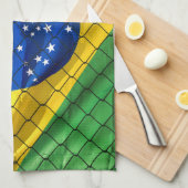Linge De Cuisine Drapeau Ordem e Progresso du Brésil (Quart Plié)