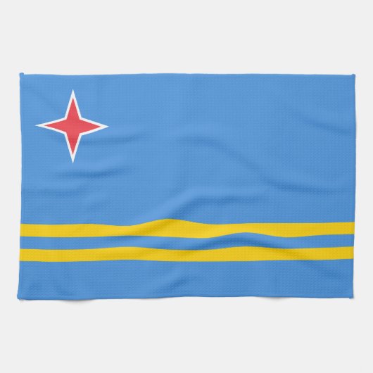 Linge De Cuisine Drapeau Patriotique Aruba (Horizontal)