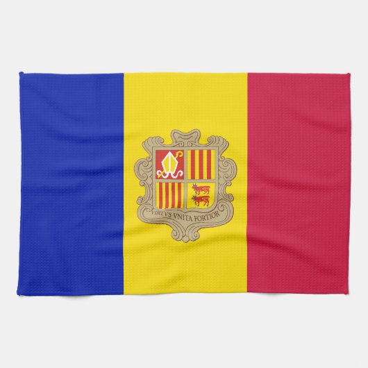 Linge De Cuisine Drapeau patriotique d'Andorre (Horizontal)